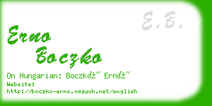 erno boczko business card